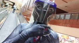 Filipino man pays tribute to Chadwick Boseman by going shopping in Black Panther suit