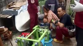 Woman's hand crushed after getting caught in sugarcane juicer in Thailand