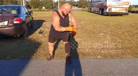 Turning the steel with hand  Artwork Created By The Father As Brief Outlet After His Sons Death