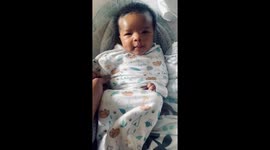 Cute Baby Gets Excited When Freed From the Swaddle