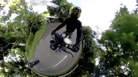 These stunning videos shows a man who turned his motorcycle journeys into a trip - across a tiny planet