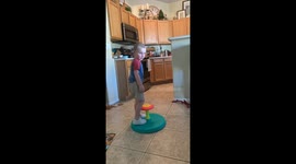 Cheeky 3 year old boy defying mom and failing in the end