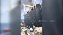 One missing, one injured after oil tanker catches fire off coast of Sri Lanka