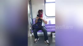 Commuter has amusing Spider-Man face shield in the Philippines