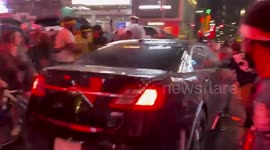 Car rams through protesters in New York's Times Square