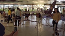Walk through the Thai Airways restaurant made from plane parts