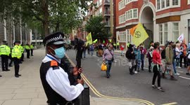 police record extinction rebellion protesters outside the home office in the event the footage will be needed for a prosecution