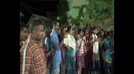 Bizarre ritual of placing the burning charcoal on the devotee’s head and walking on a bed of charcoal happened in Southern India.