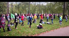 Extinction rebellion activists dance to Stayin' Alive at St' James' Park