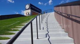 A Healthy & Fun Exercise: Walking up and Then Rolling Down Ariens Hill: Green Bay WI: Lambeau Field Green Bay Packers NFL Titletown District