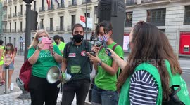 Teachers demands a safe return to classrooms in Madrid on 5th September, 2020.