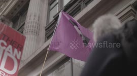 Feminist Protest in London - B-Roll - Cinematic Shot - Banner Shot