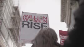 Feminist Protest in London - B-Roll - Cinematic Shot - Banner shot II