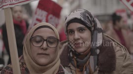Portraits during Feminist Protest in London - B-Roll - Cinematic Shot