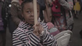 Portrait during Feminist Protest in London - B-Roll - Cinematic Shot