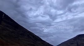 Breath-taking display of rare Asperitas clouds over Glencoe, Scotland