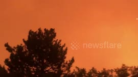 Orange Veil Of Smoky Haze Hovers Over Colorado Due To Cameron Peak Fire