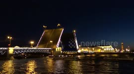 Opening time for bridges in St Petersburg, Russia