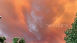 Skies turn orange in Oregon as heavy winds fan massive flames in Newberg