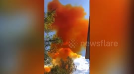 Thick smoke rises into air after rocket debris falls into Chinese village