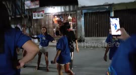 Happy friends without a money