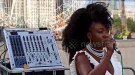 Tearful 'BLM' speech by Marvina Newton from 'United for Black Lives outside New Scotland Yard