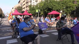 Catalonias national day in Barcelona, Spain