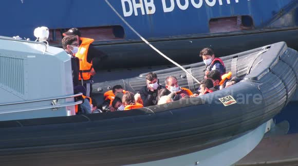 Further footage of migrants brought ashore by UK Border Force