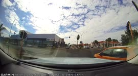 Near vehicle collision captured on dashcam in South Africa