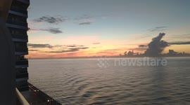 Magnificent Sunrise in Miami coast