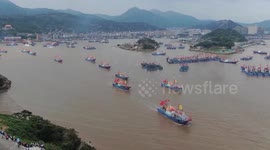 Thousands of boats leave harbour during Chinese fishing festival