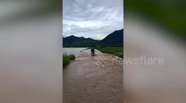 Tropical storm Leon floods fields in the Philippines