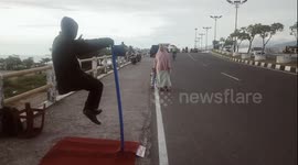 magic flew from the masked man startling the prairie residents