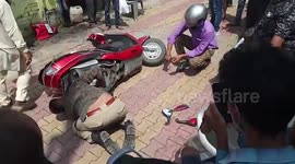 Rat snake rescued from two-wheeler in northern India