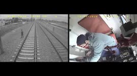 Train driver narrowly avoids running over child on tracks in Argentina
