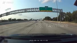 Speeding driver almost misses exit in Houston