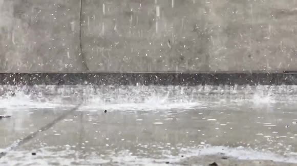 Slow Mo Heavy Rain Drops
