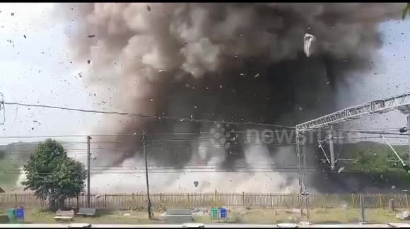 Powerline Exploded Powerlines left crushed after massive ‘controlled’ explosion goes wrong ...