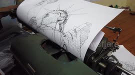 An Indian typewriter has stunned people after creating art using the help of type Writer in Southern India