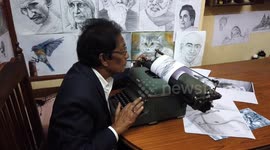 An Indian typewriter has stunned people after creating art using the help of type Writer in Southern India.