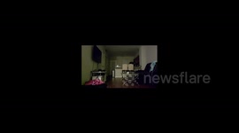 Haunted house, things fall off surfaces and kitchen cupboard opens on its own