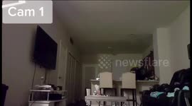 Haunted house, the chair moves, the kitchen cupboard opens itself