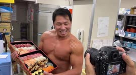 'Delivery Macho': Japanese restaurant uses bodybuilders to deliver sushi