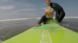 Nate 4 year old surfer from North Devon