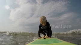 Nate 4 year old surfer from North Devon