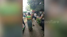 Red Cross volunteers do Covid-19 safety dance in Myanmar