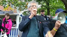 Piers Corbyn gives speech at anti-mask rally in Norwich