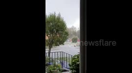 Newsflare Edit - UK: Heavy Hailstorm Hits Worcester, Worcestershire 2