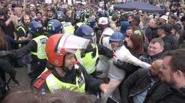 Gent in cricket whites takes part in bloody and violent protest in London