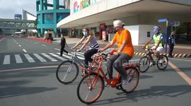 Ambassadors of Denmark and Netherlands bikes in Pasay City during pandemic